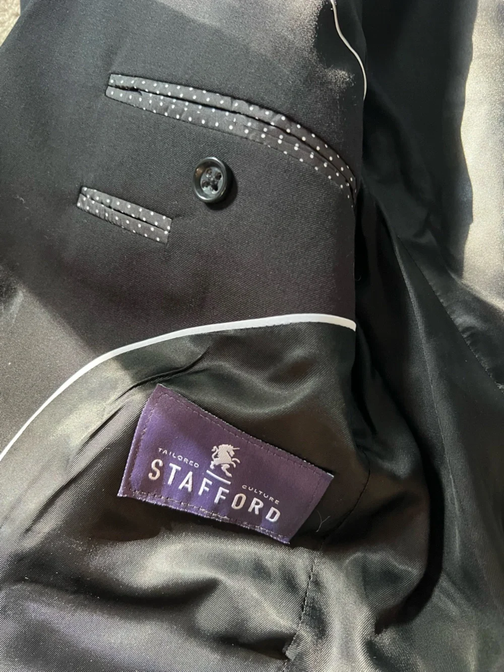 Stafford Dark Navy Sport Coat with Gold Buttons